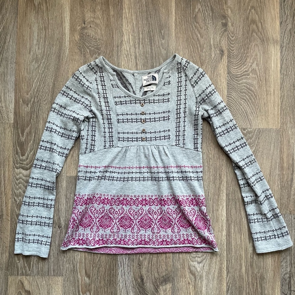 The North Face Wool Blend Fair Isle Sweater Top Women’s M Boho Cozy cabincore